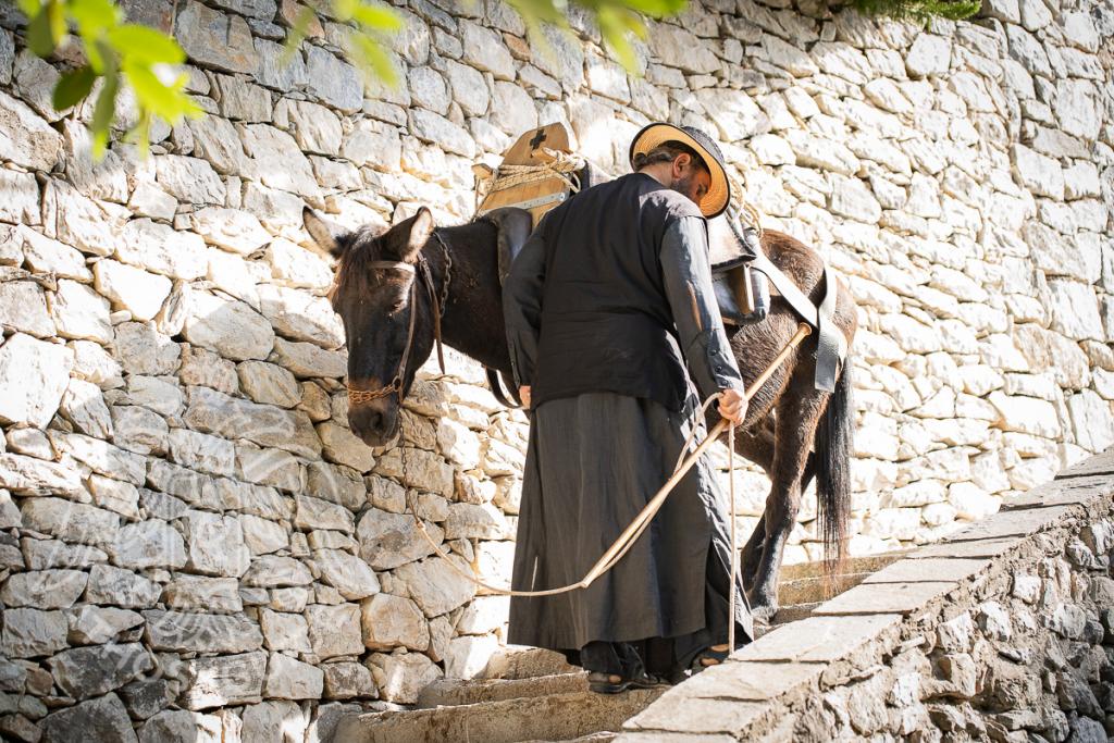 Монах с осликом