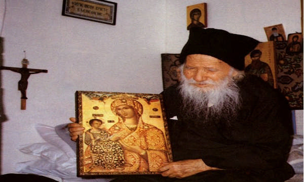 Святой Порфирий с иконой Божьей Матери